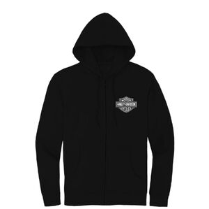 NWT harley davidson Women's Special Racer Font Zip Front Hoodie - Black